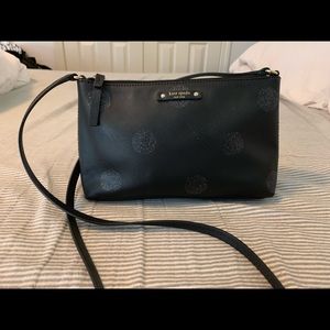 kate spade small black bag with glitter dots